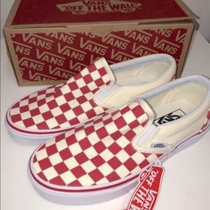 red checkered slip on-vans